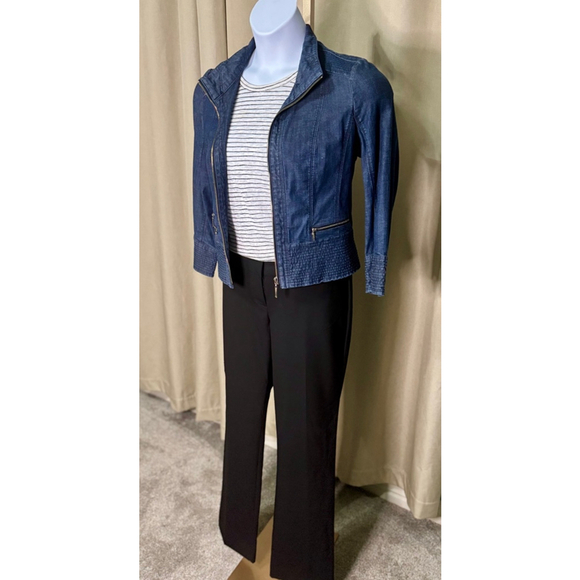 Women's White House Black Market Cropped Denim Jacket, M, Blue - Picture 1 of 10